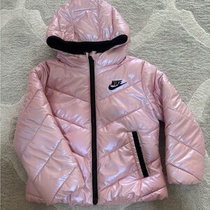Nike Kids Light Pink Hooded Puffer Jacket